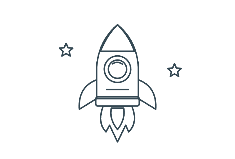 An uncolored rocket picture, ready to make your own.