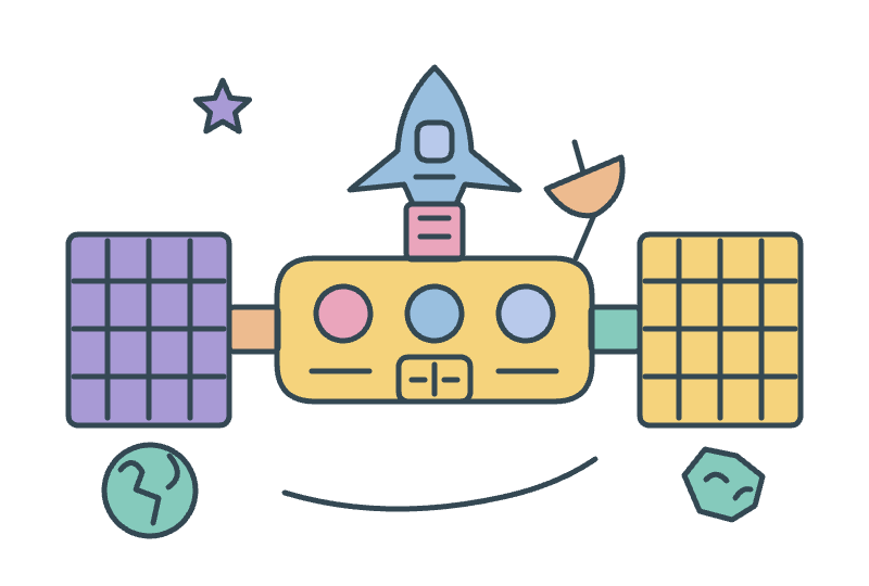 Space station coloring picture from the Space Art Collection